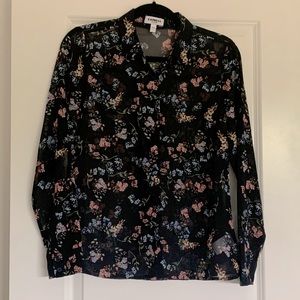 EXPRESS Floral Long Sleeve Blouse